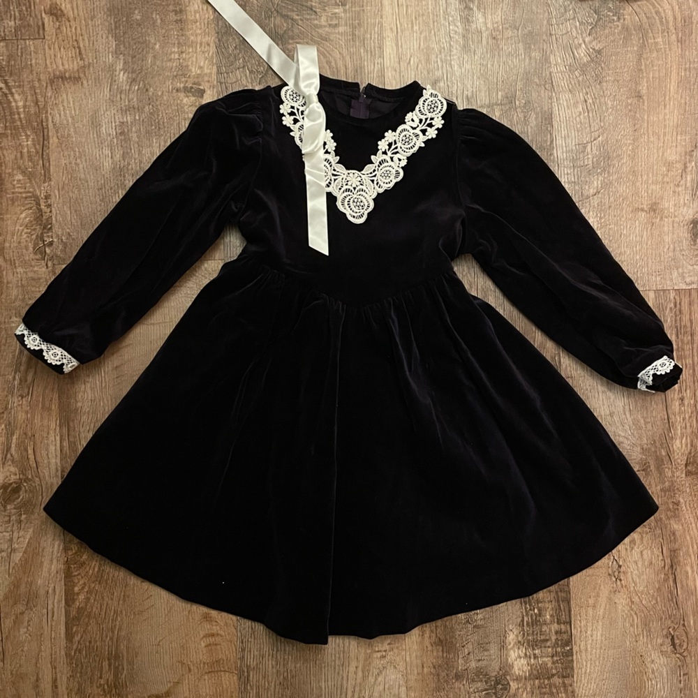Vintage black velvet dress